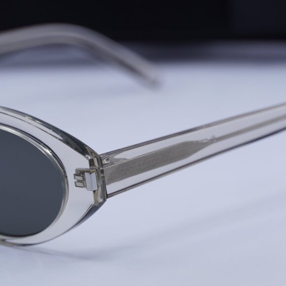 Saint Laurent SL567 003 Oval Sunglasses - Transparent Beige/Grey - Picture 4 of 9